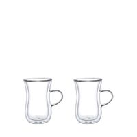 tazas de te de doble pared con asa - lote de 2