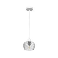 fabrilamp colgante estela 1xe27 blanco regx13x13 cm ctulipa cristal tallado transparente