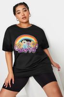 yours camiseta negra algodon arcoiris love mujer curvy y tallas grandes yours