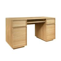 escritorio efecto madera con 2 puertas y 2 cajones 140cm natural