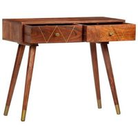 mesa consolamesa de entradamesa auxiliar de madera maciza de acacia 90x35x76 cm