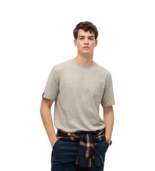 Superdry para hombre. M1012096A Camiseta Merchant Pocket gris (XL), Casual, Algodón, Manga corta