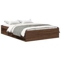 cama doble  cama para adultos  estructura de cama marron roble 120x190 cm