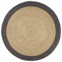 alfombra hecha a mano de yute con borde gris oscuro 240 cm vidaxl