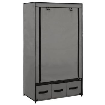 Armario De Almacenamiento | Armario De Tela Gris 87x49x159 Cm Cfw741284