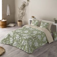 sandal - funda nordica estampada cama 150 - algodon extrasuave - incluye  1 o 2 fundas de almohada - light leaves olive
