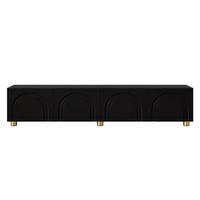 mueble de tv negro 4 puertas relieve arqueado mdf pb urban meuble 180x35x40 cm - negro