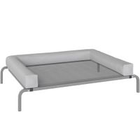pawhut cama elevada para perros refrescante con refuerzos extraibles malla transpirable y marco de acero 110x75x30 cm gris