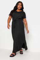 yours vestido largo de algodon negro mujer curvy y tallas grandes yours