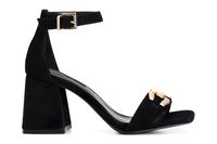 sandalias de piel de ante con accesorio black 36