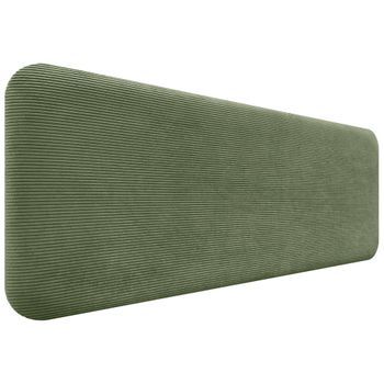 Dhome Cabecero Tapizado En Pana Liso Redondeado Pana Para Pared Acústicos Cabeceros Absorbentes Cabezal Cama Dormitorio (verde Selva, 135cm)