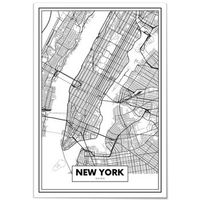 panorama cuadro de metacrilato mapa de ciudad nueva york 70x100 cm