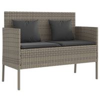 banco de jardin  banco de exterior  silla de jardin con cojines ratan sintetico gris