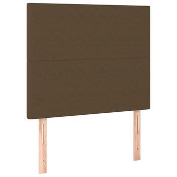 Pack 2 Uds Cabeceros Cama | Panel De Cabeceras De Tela Marrón Oscuro 80x5x78/88 Cm