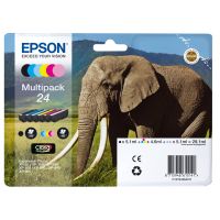 cartucho de tinta original epson elephant 24 claria photo hd pack 6 unidades