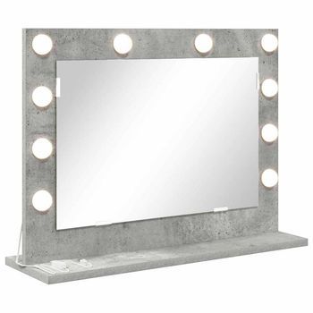 Espejo De Tocador Rectangular Gris Concreto 60 X 45 X 18 Cm Vidaxl