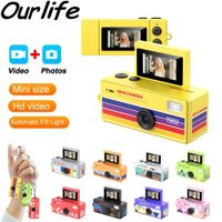 camara digital ourlife 180    camara de video retro con pantalla abatible para selfies compatible con tarjeta de memoria hd videocamara muy pequena