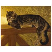 legendarte - cuadro lienzo impresion digital - gato de verano en balaustrada - theophile alexandre steinlen - decoracion pared cm 80x100