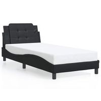 estructura de cama sin colchon zadar cuero sintetico negro 80x200 cm vidaxl