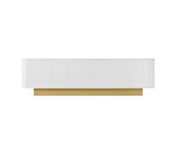 mueble tv 170 cm - diseno redondeado almacenamiento gestion de cables frente texturizado - blanco