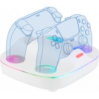 soporte de recarga konix 61889000107 para playstation 5 rgb blanco