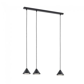 Lámpara de techo lout negro (3 luces)