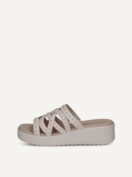 CAPRICE Mule, white, made of Leather with Wedge heel, Size 37