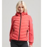 superdry para mujer w2011906a chaqueta hibrida acolchada rosa xs casual poliester