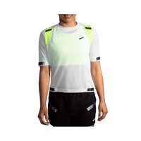 camiseta manga corta brooks carbonite ss gris amarillo mujer talla xs