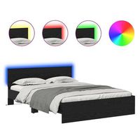 cama matrimonial  cama para adulto  estructura de cama con cabecera roble negro 140 x 190 cm