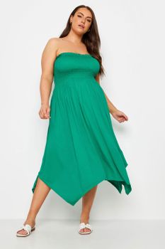 Yours Vestido Verde Palabra De Honor, Mujer Curvy Y Tallas Grandes, Yours