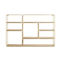 estante de pared de acero dorado