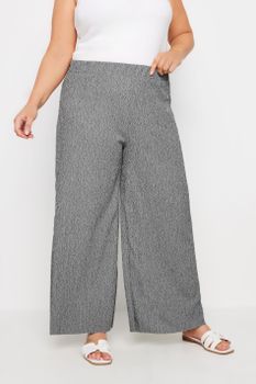Yours Pantalones Anchos Grises Textura, Mujer Curvy Y Tallas Grandes, Yours