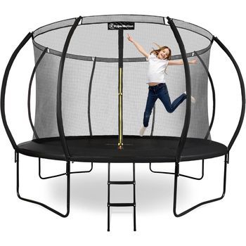 Cama Elástica De Jardín 366 Cm Con Red De Seguridad Y Escalera