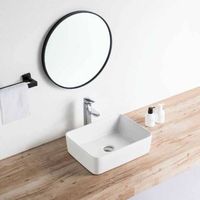 lavabo blanco brillante sobre encimera ceramico cordoba 48 x 37 cm