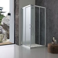 cabina de ducha cuadrada con cristal transparente 90x90 cm  giada