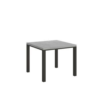 Mesa Tipo Libro 90x90/180 Cm Everyday Libra Cemento Estructura Antracita