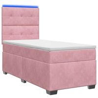 cama tapizada 100x200x1405 cm terciopelo - rosa