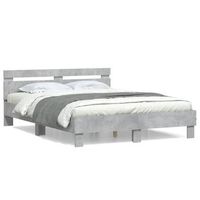 cama con cabecero madera de ingenieria gris hormigon 150x200 cm vidaxl