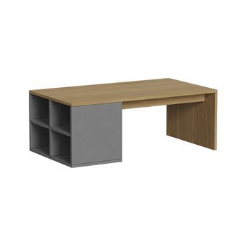 Mesa De Centro Kivo 90 X 50 Cm Con 4 Compartimentos Abiertos Vicco
