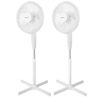 aigostar daisy - ventilador de pie diametro 41 cm ventilador de pie silencioso oscilante 80 45w 3 velocidades y altura ajustable 108-125cm silencioso para dormir color blanco daisy 2 piezas