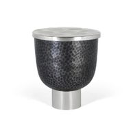mesa de centro redonda con tapa de aluminio