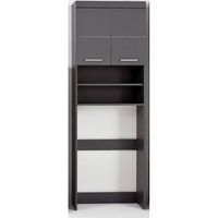 kelia gris brillante lavadora de bano armario superior