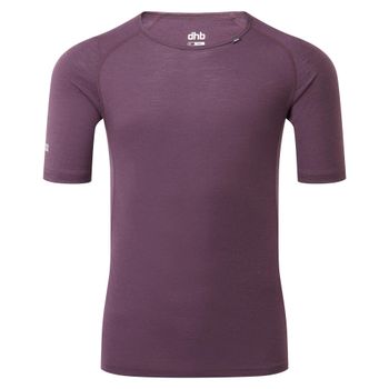 dhb Men's Merino Short Sleeve Base Layer (M_150), Plum Perfect