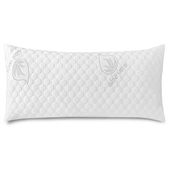 Almohada de Copos Viscoelásticos, Tejido Strech de Aloe Vera Transpirable, Suave y Termorregulable, Almohada Ergonómica de Firmeza Media