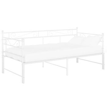 Sofá Cama Extraíble Sin Colchón Metal Blanco 90x200cm Vidaxl