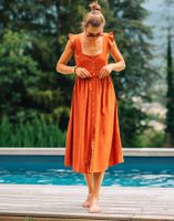celeste vestido largo romane para mujer