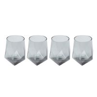 juego de 4 - vaso de agua de cristal ahumado