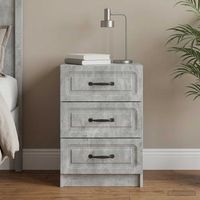 mesita de noche - mueble para dormitorio - madera de ingenieria - gris hormigon 43x41x635cm