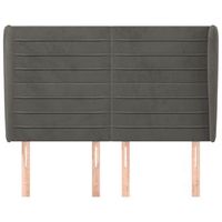 cabecero cama mueble de dormitorio con orejas de terciopelo oscuro 147 x 23 x 118128 cm gris m020003897